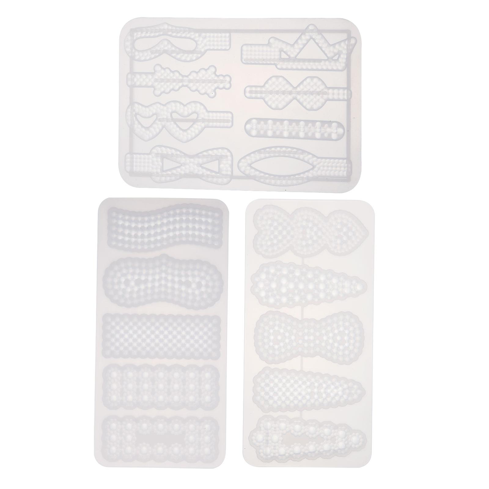 Silicone Hair Clip Molds Set of 3 Durable, Comfortable Design for DIY Jewelry Making, Easy to Clean, Unique Handicraft Accessory for Custom Hairpins