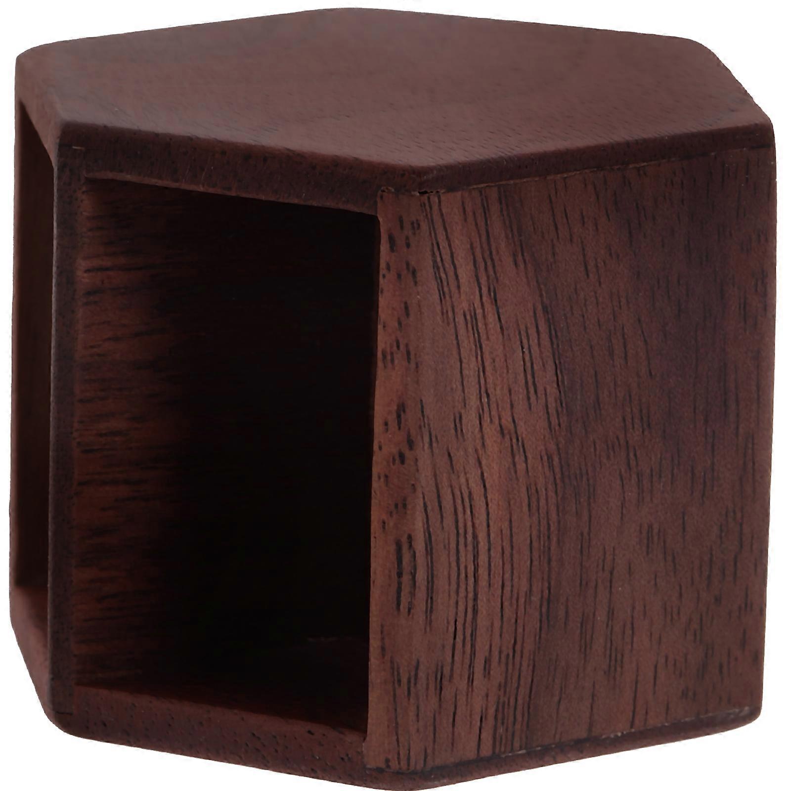 Miniature Tea Table for Doll House Crafted from Sturdy Wood Dark Brown Modern Design 7.5x4 Inches
