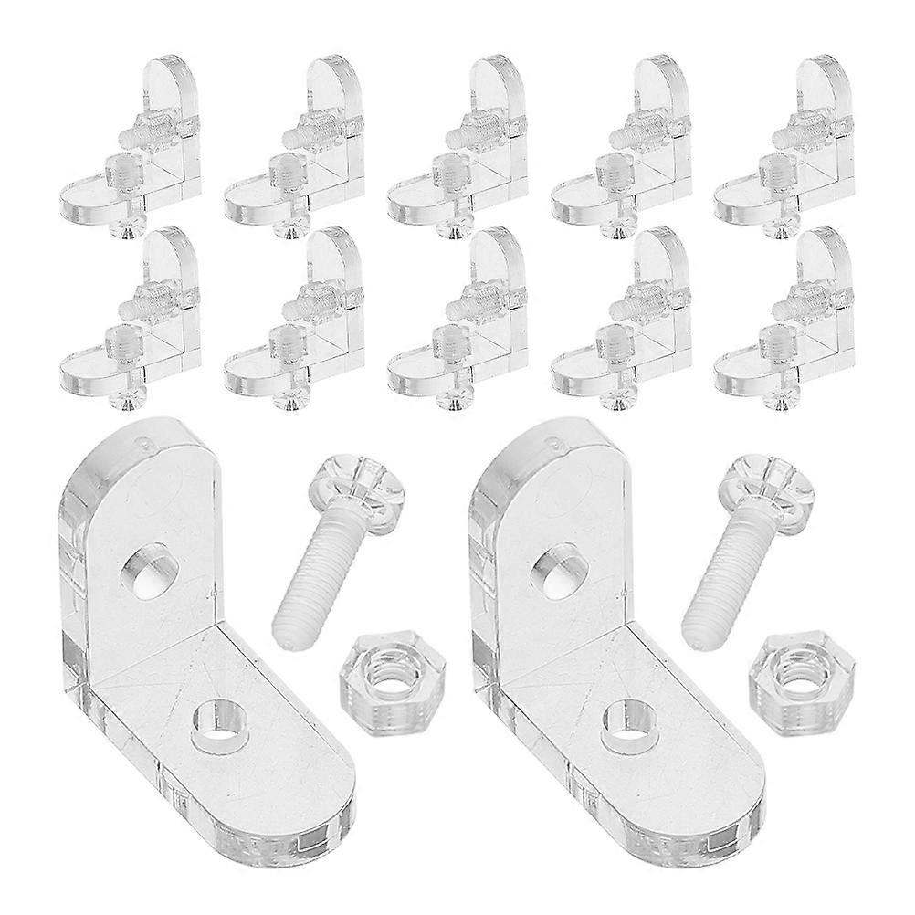 40Pcs L Brackets Transparent Acrylic Corner Bracket 90 Degree Shelf Support Right Angle Brace