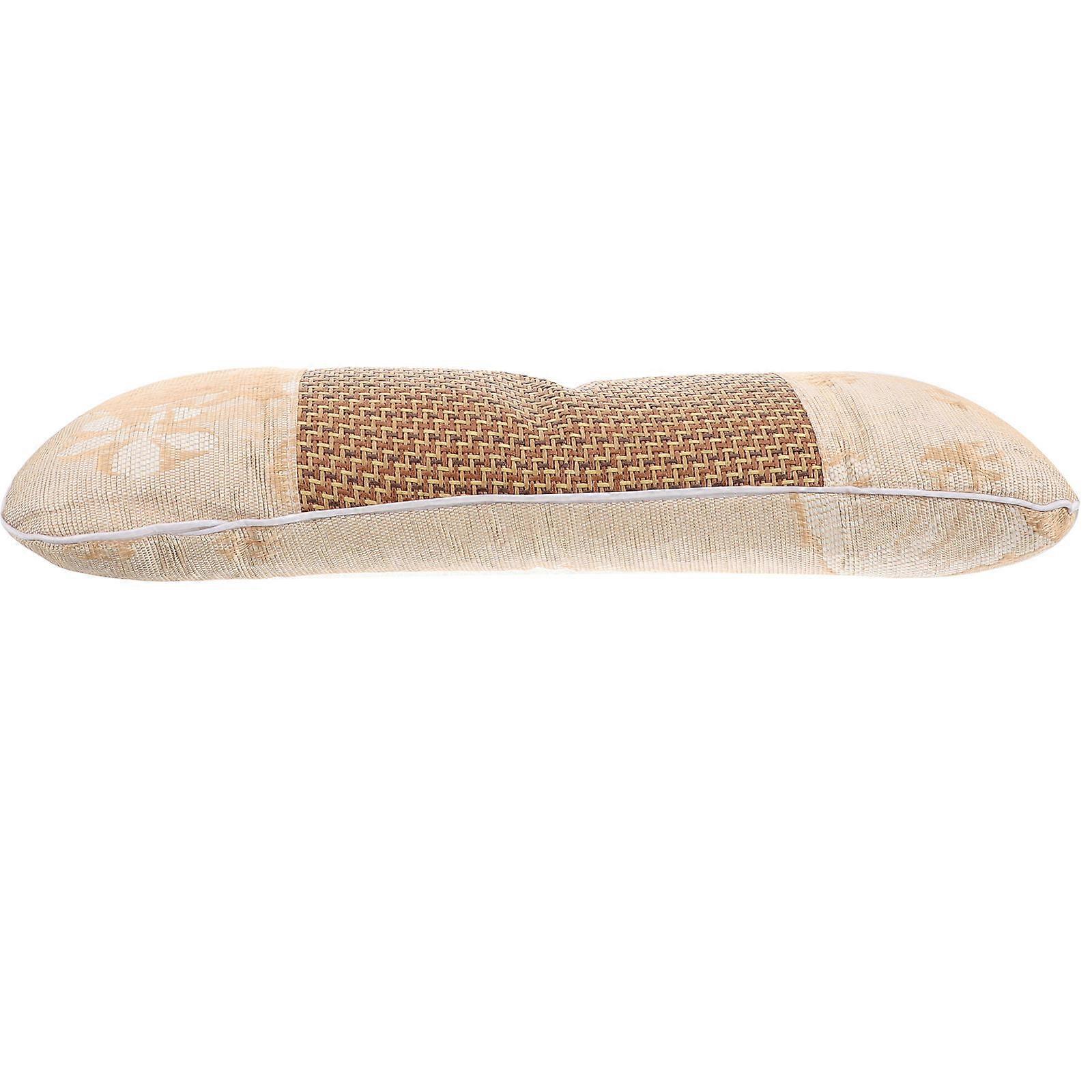 Wormwood Neck Roll Pillow with Ice Silk Fabric and Herb Filling for Cooling Relief – Removable Washable Cover, Stylish Gold Design