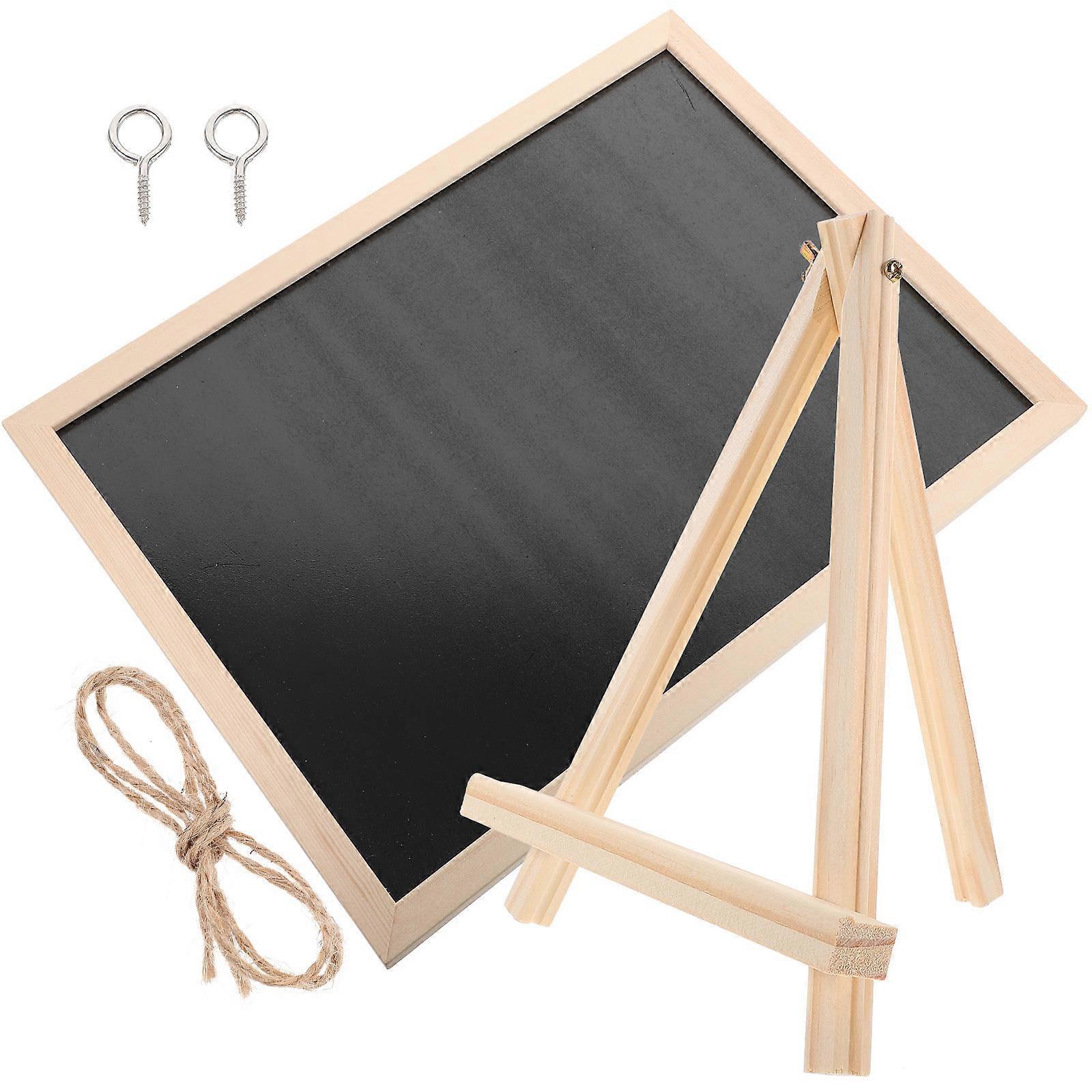 Wood Cork Board for Display Black Announcement Board for Desk or Wall 1 Set