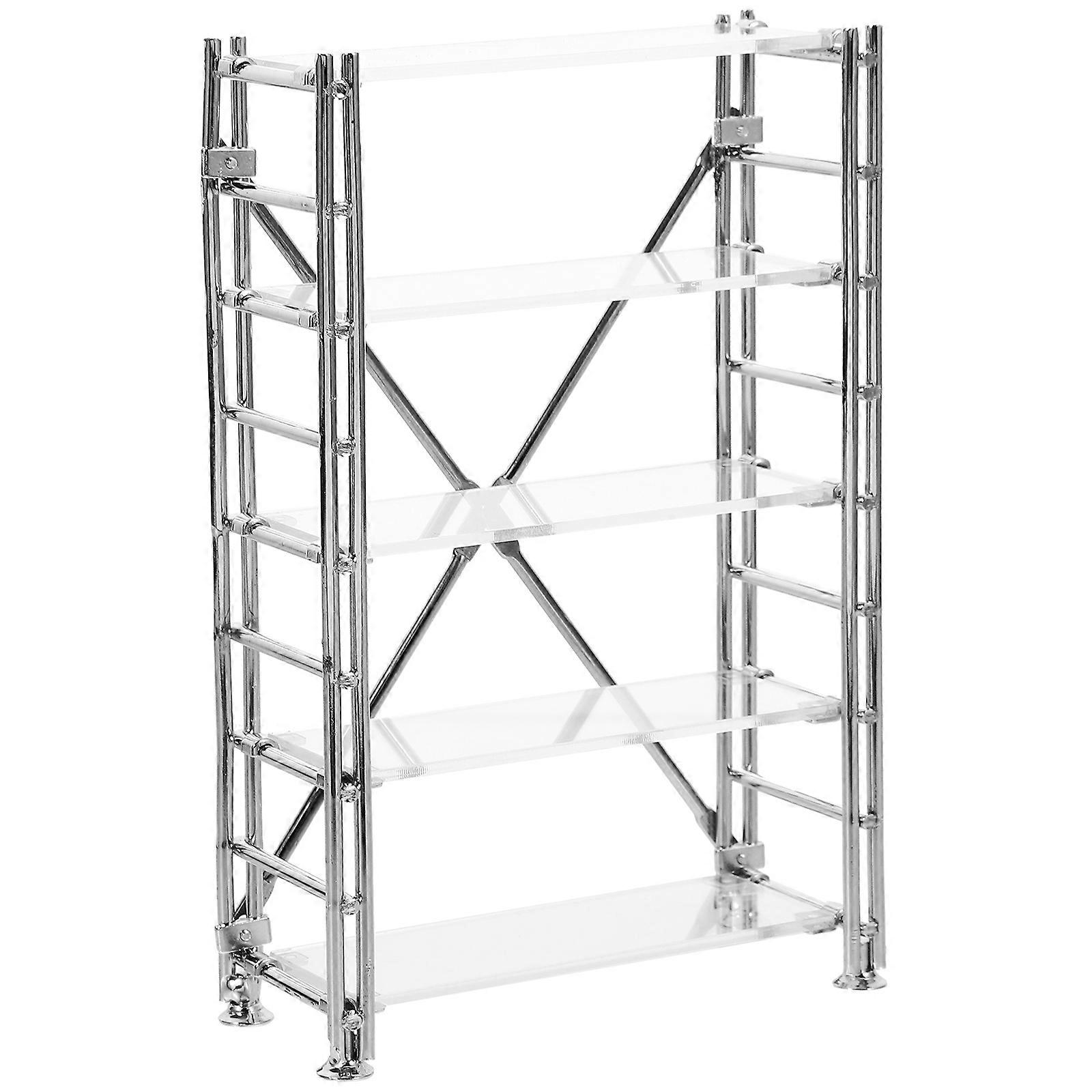 Miniature Dollhouse Bookshelf Decorative Storage Rack for Mini Crafts, Smooth Surface Collectible Display and Scene Decoration for Dollhouse