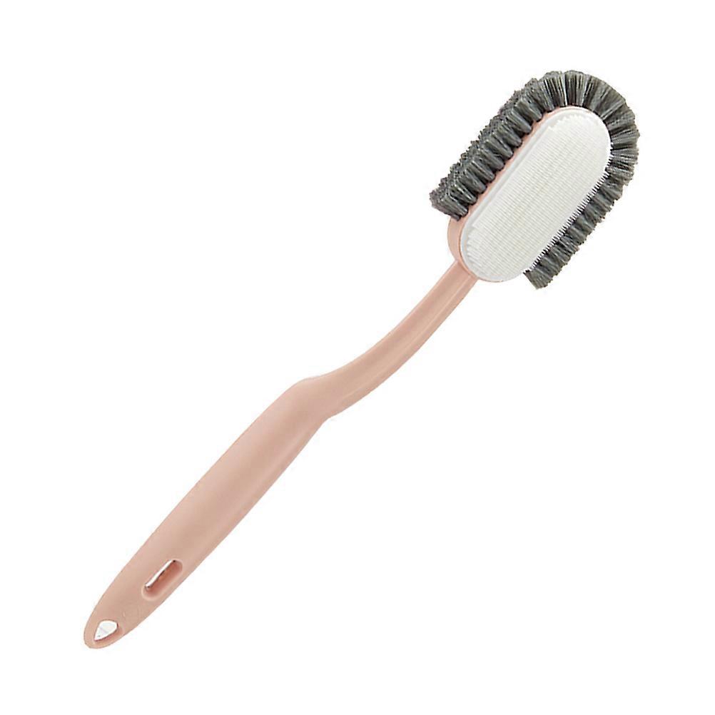 Practical Long Handle Cleaning Brush with Hanging Hole for Home in Pink 7.5 Inch