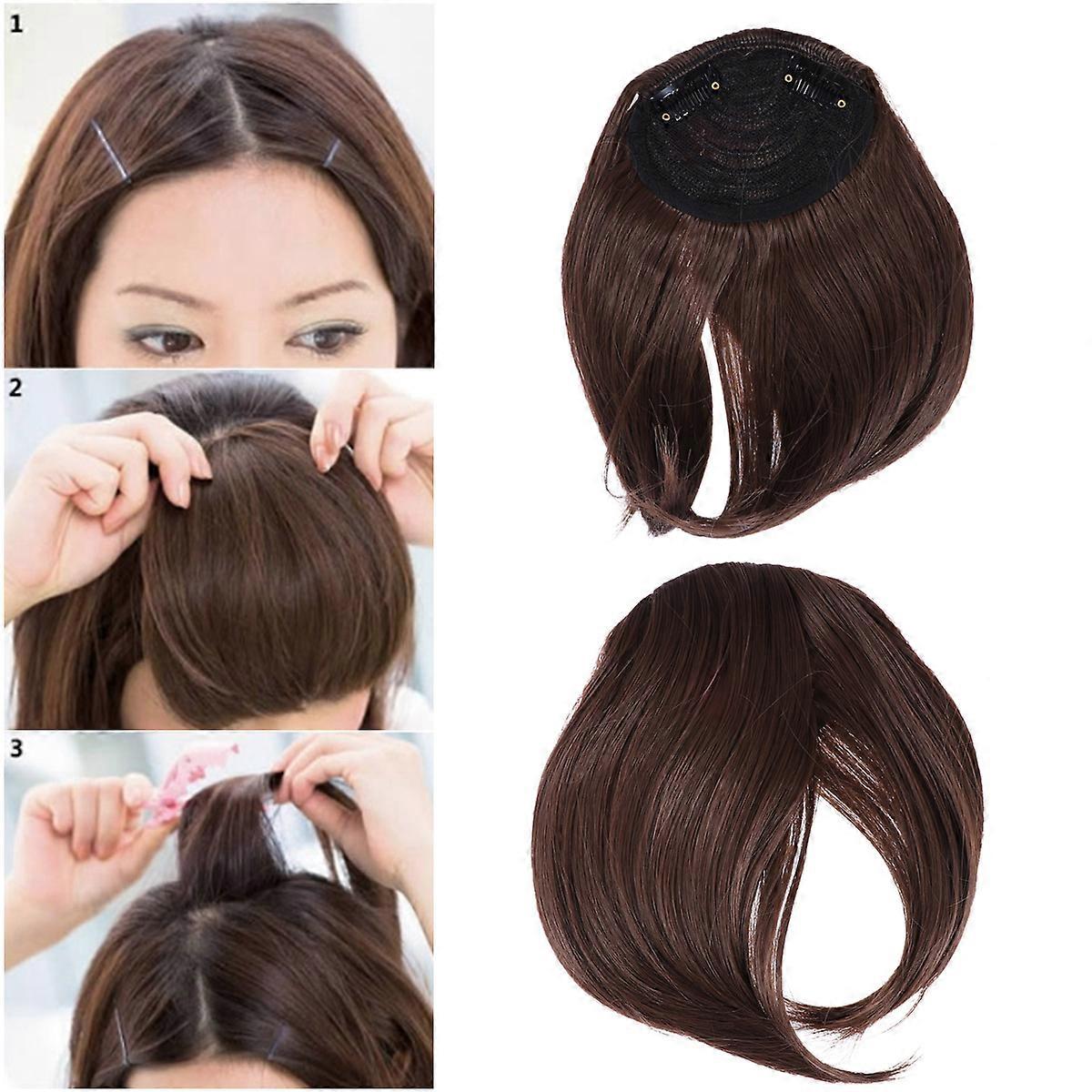 Synthetic Clip In Hair Bangs Fringe Extensions for Women – Adjustable, Heat Resistant, Natural Look Wig for Daily Wear, Party & Cosplay
