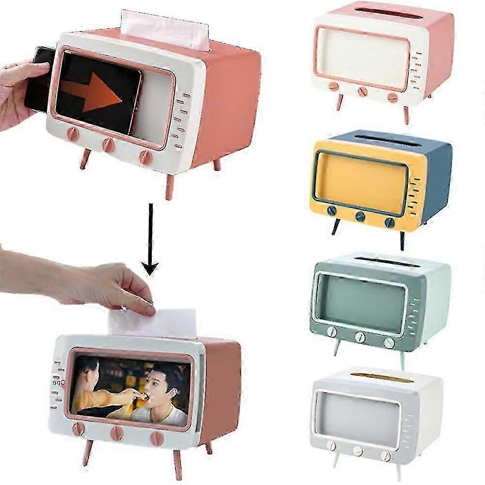 ティッシュボックス紙収納ボックス携帯電話ホルダーカーペーパーホルダーピンク