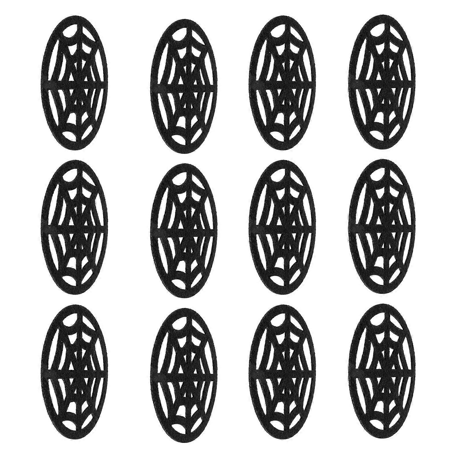 12 Pack Halloween Coasters with Black Cat and Bat Design, Decorative Cup Mats for Home, Restaurant, Kitchen, and Party Decor