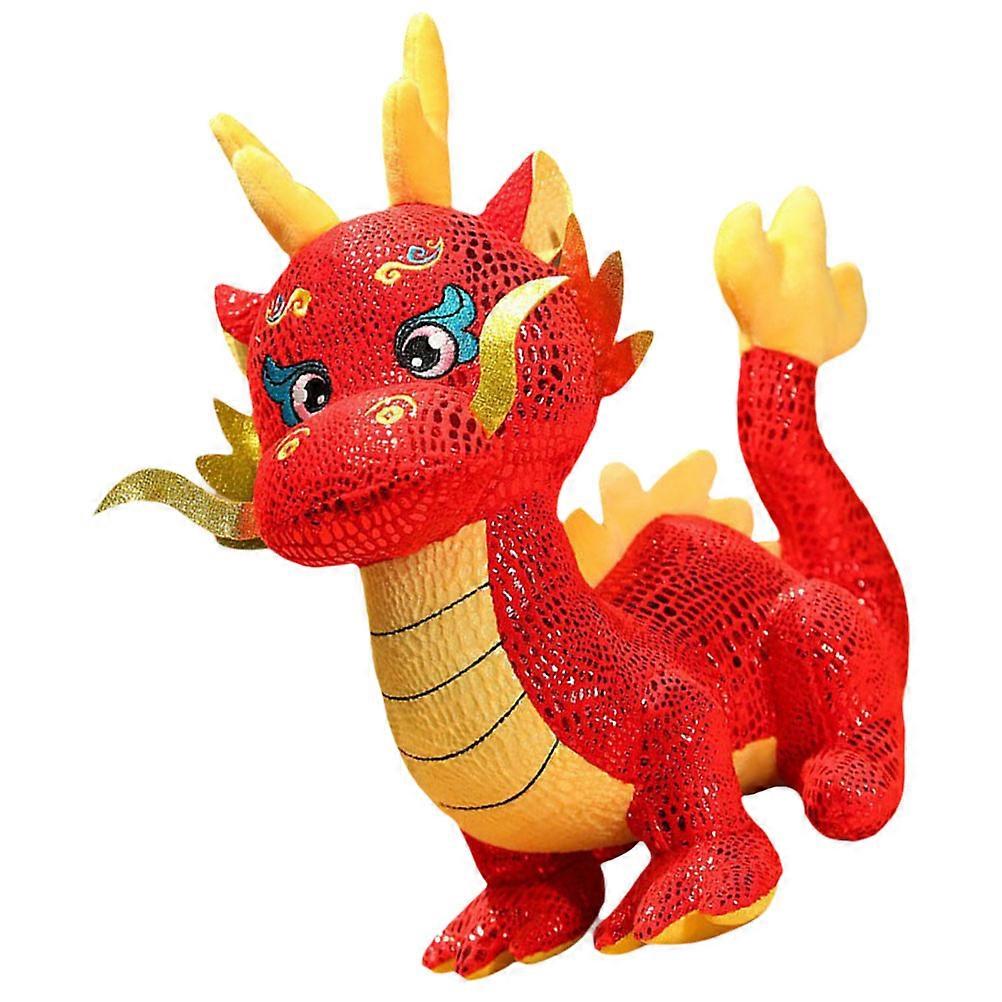 Adorable Stuffed Dragon Toy for Home Use Vivid Expression and Comfortable Materials Red 14 inches