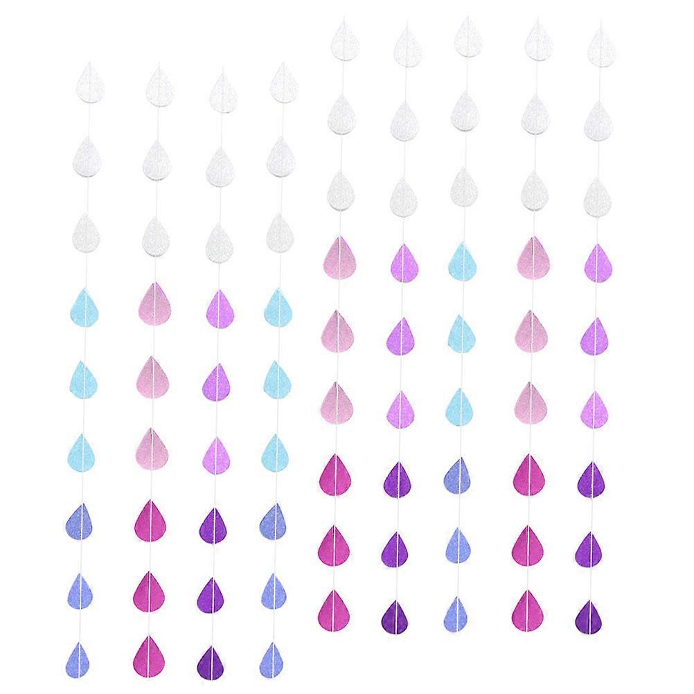 Assorted Color Paper Garland Decor for Wedding Parties and Photo Props with 9 Strings of Water Drop