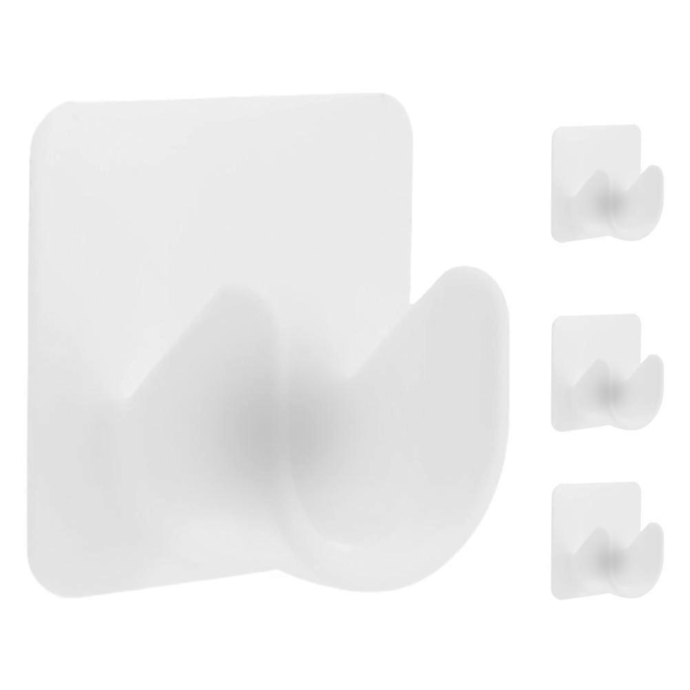 Curtain Rod Hangers 4Pcs Simple Setup Adhesive Holders For Bathroom Use Strong Load-Bearing White ABS Design