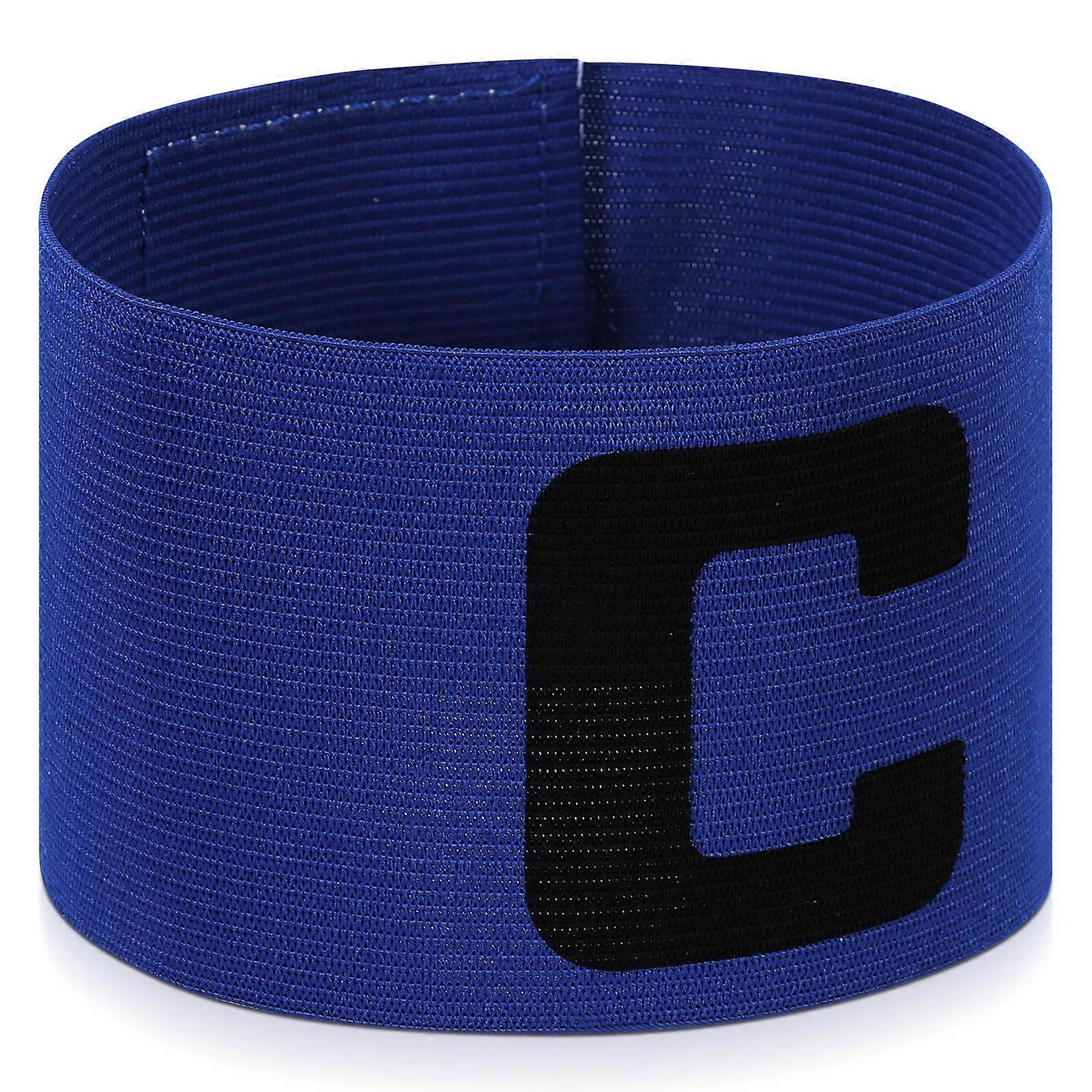 Durable Blue Soccer Captain Armband for Adults and Big Kids Adjustable Nylon Design for Team Sports for Fan Gear