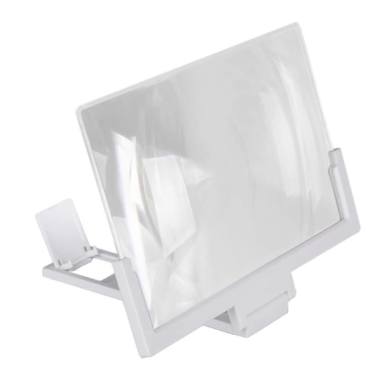 3D Phone Screen Magnifier Holder Neck Strap Foldable Cell Phone Screen Amplifier Portable Phone Projector White