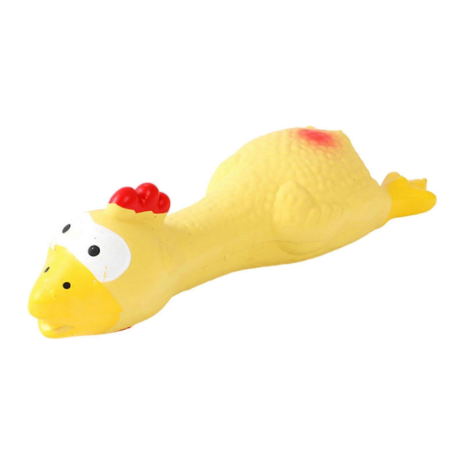 Multifunctional Chicken Dog Toy with Sound for Puppies - Teething Chew Toy, Small Dog KONG-Compatible, Yellow