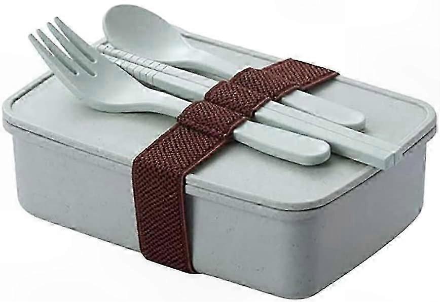 Eco-Friendly Bamboo Fiber Lunch Box, Single Layer, Portable, Sealed Container, Perfect for Students, Green