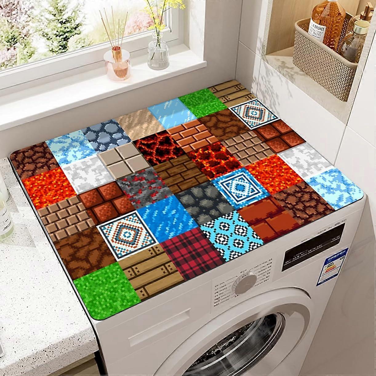Washing Machine Fridge Mat, Retro Bohemian Mandala, 50x50 cm