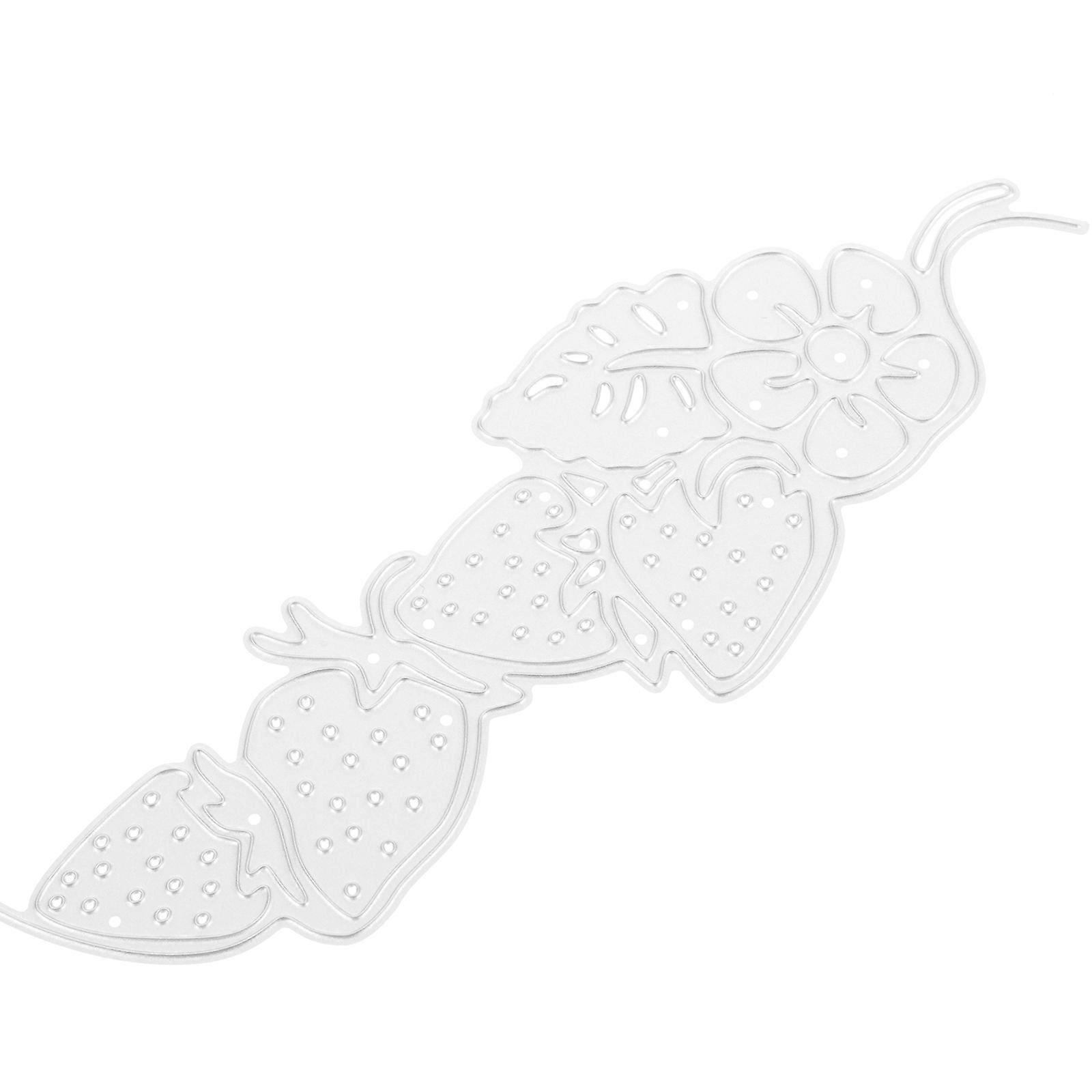 Strawberry Shaped Carbon Steel Cutting Die for Crafting Silver Color Durable for Paper Craft and
