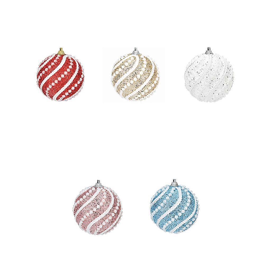Ball Ornaments 5Pcs For Christmas Party Decorations Stylish Foam And Plastic Tree Decoration