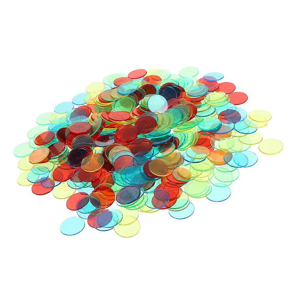 Transparent Colored Plastic Markers Chips 240pcs for Games, Education, Counting, Sorting, Grouping, Reward Tokens, School & Party Use, Random Color