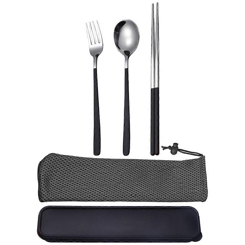 Portable Outdoor Utensils Kit with Chopsticks, Spoon & Fork – Includes Storage Box for Camping & Travel