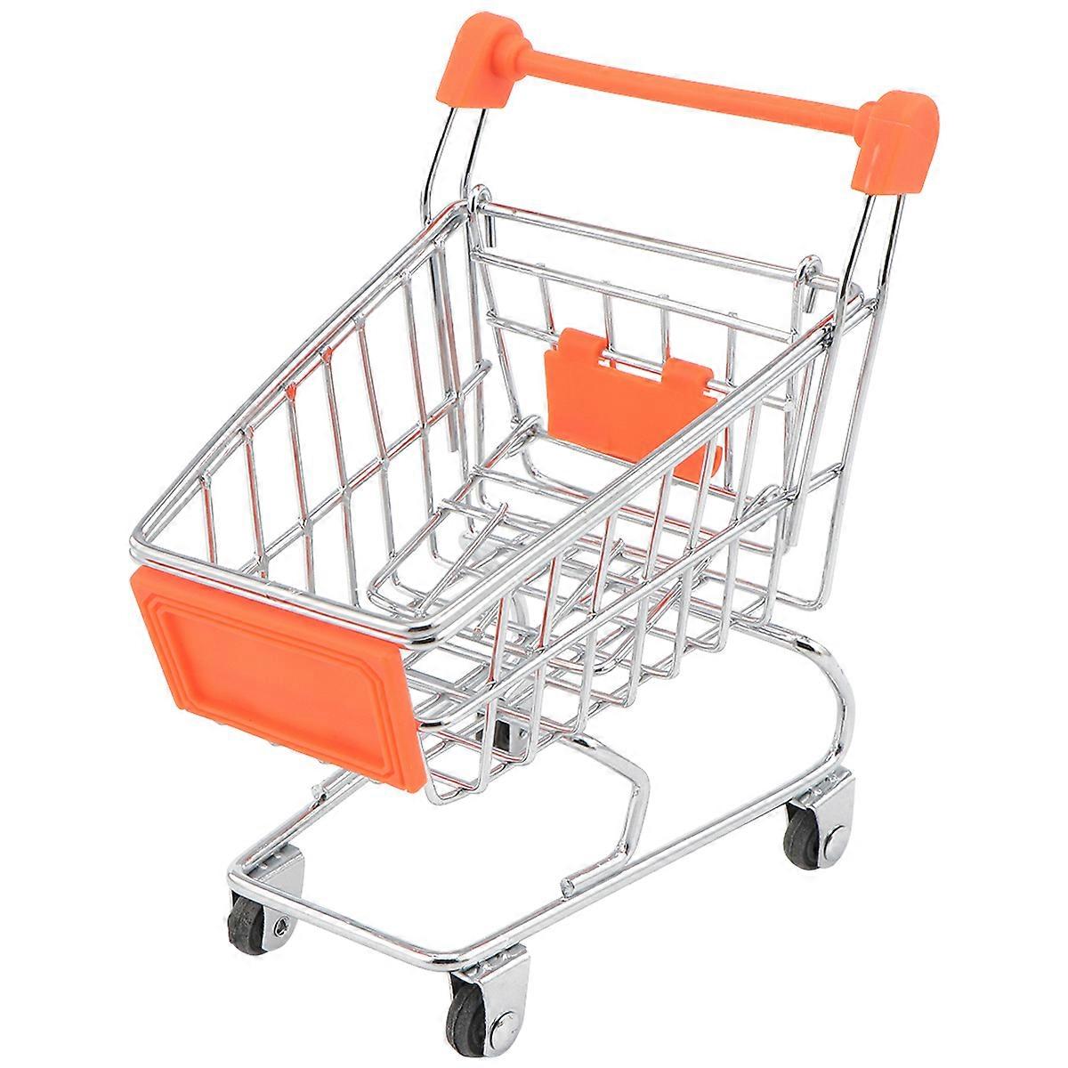Children's Playtime Mini Shopping Cart Toy Grocery Trolley With Electroplating Design 11.5X9.5X5Cm 1Pack