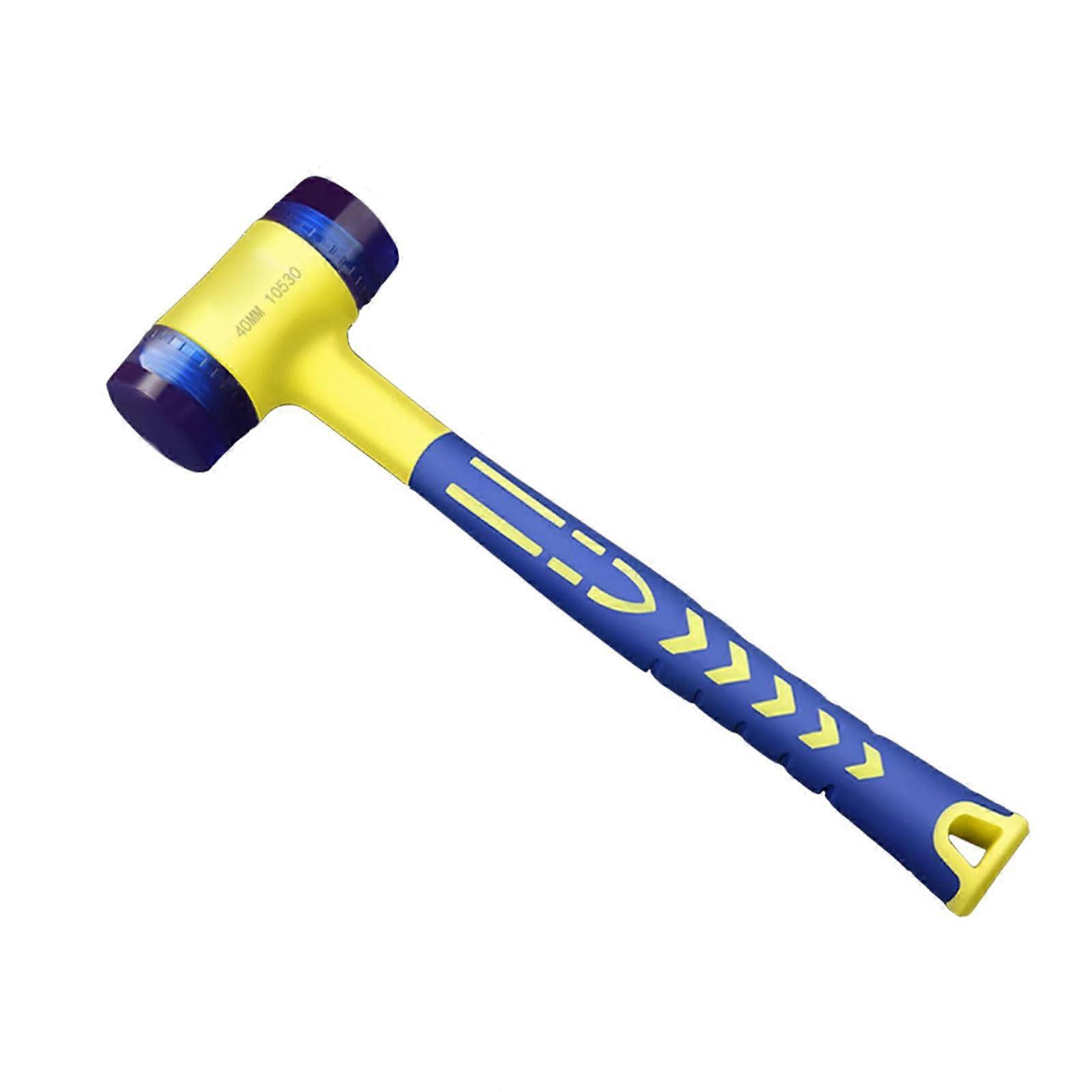 Doubleheaded rubber mallet with coated handle, suitable for professional electricians and home use, 40mm