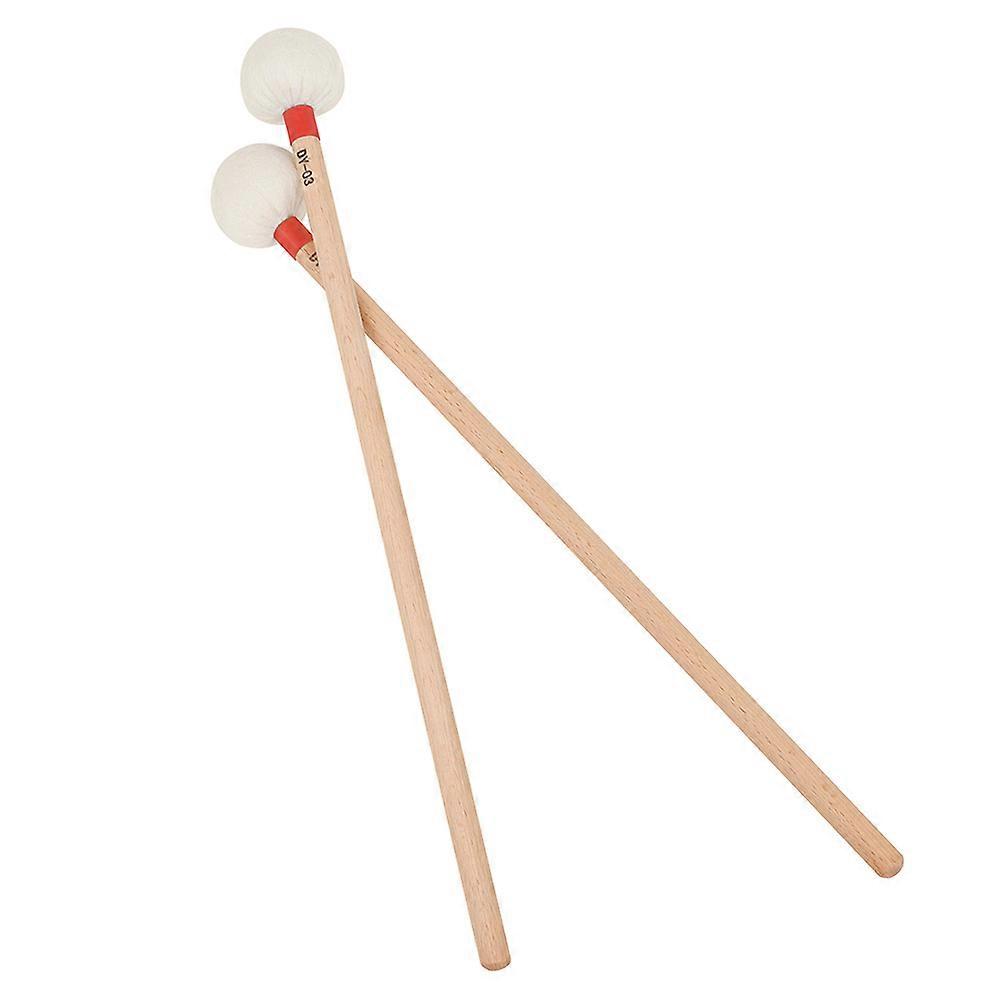 Soft Felt Drumsticks 2Pcs Drumsticks for Music Practice and Performance Red Crafted from Felt and Maple for Gentle Sound