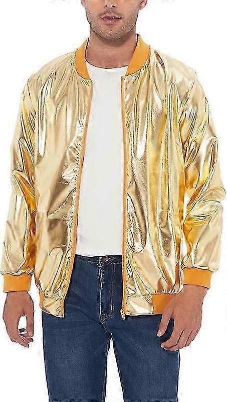 Men's Metallic Jacket 70s Disco Christmas Party Varsity Jacket