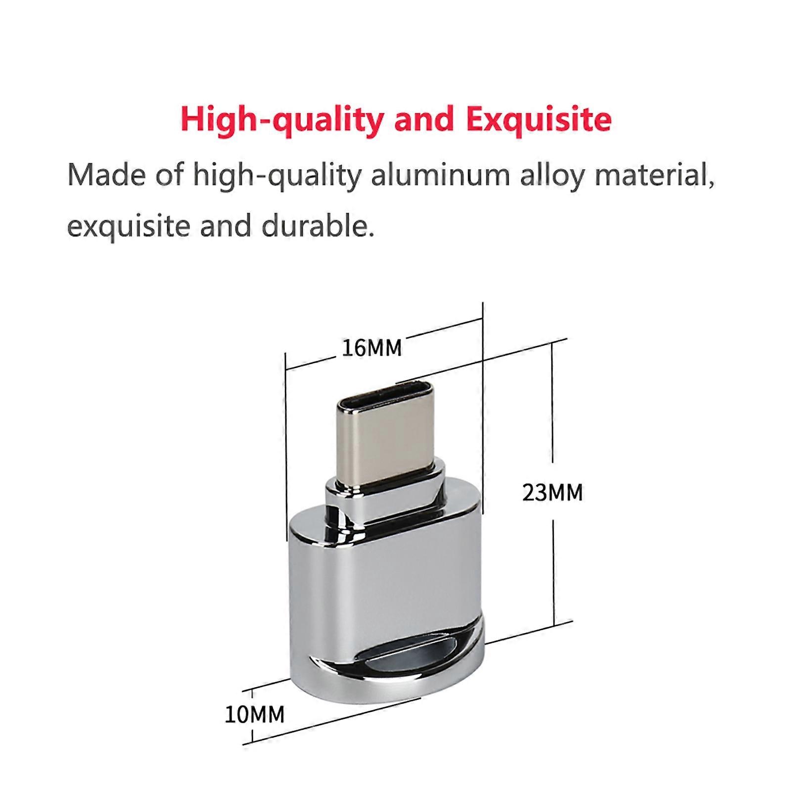 Compact USB Type C Card Reader OTG Adapter for MacBook & Windows - Durable Aluminum