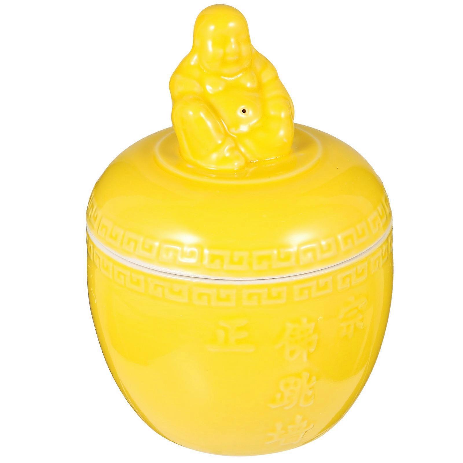 Ceramic Stew Pot Kitchen Soup Bowl for Home Use Yellow Material Suitable for Cooking 1Set