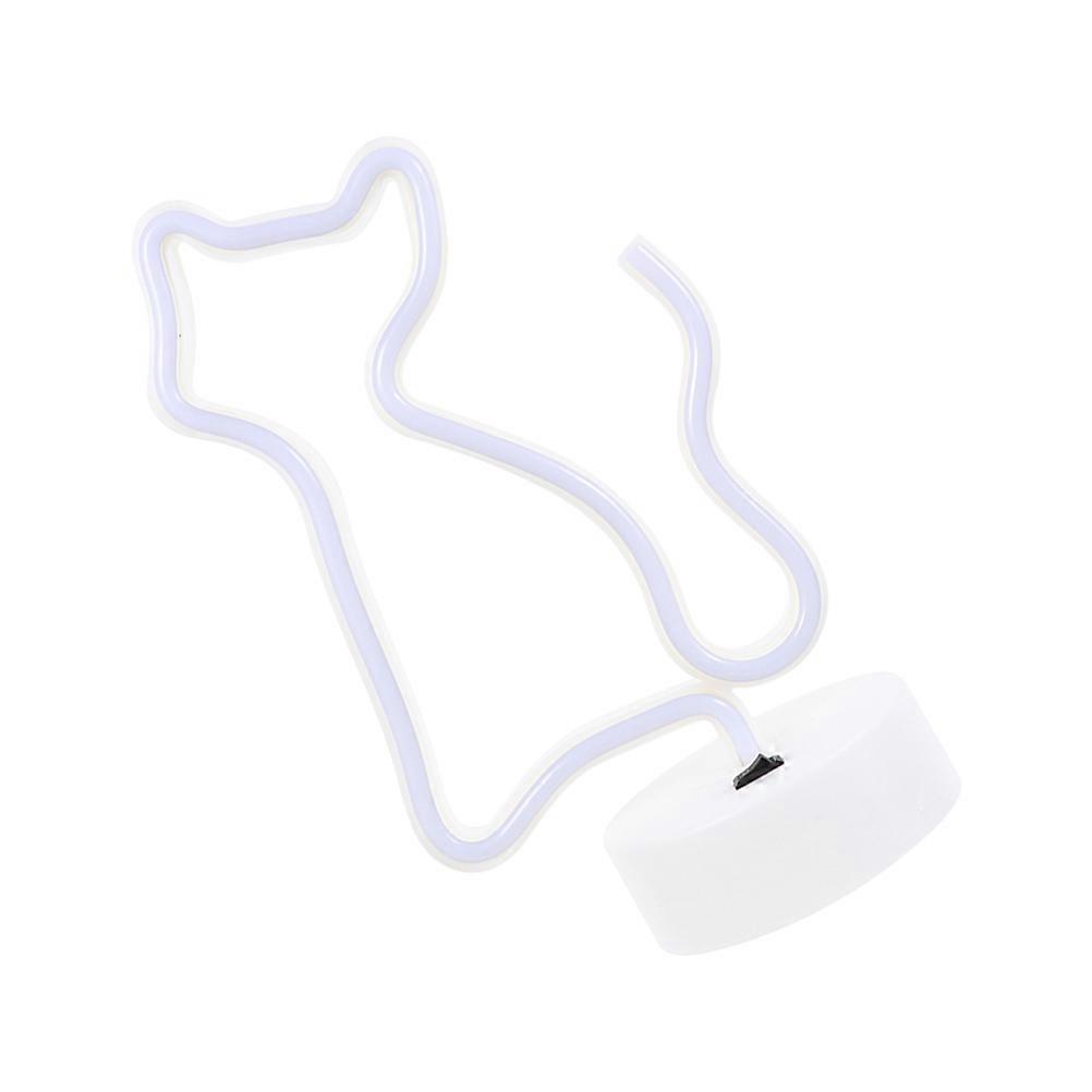 Neon Light Cat Modeling LED Light Party Scene Balcony Pink Plastic Party Scene Enhancement 1Set