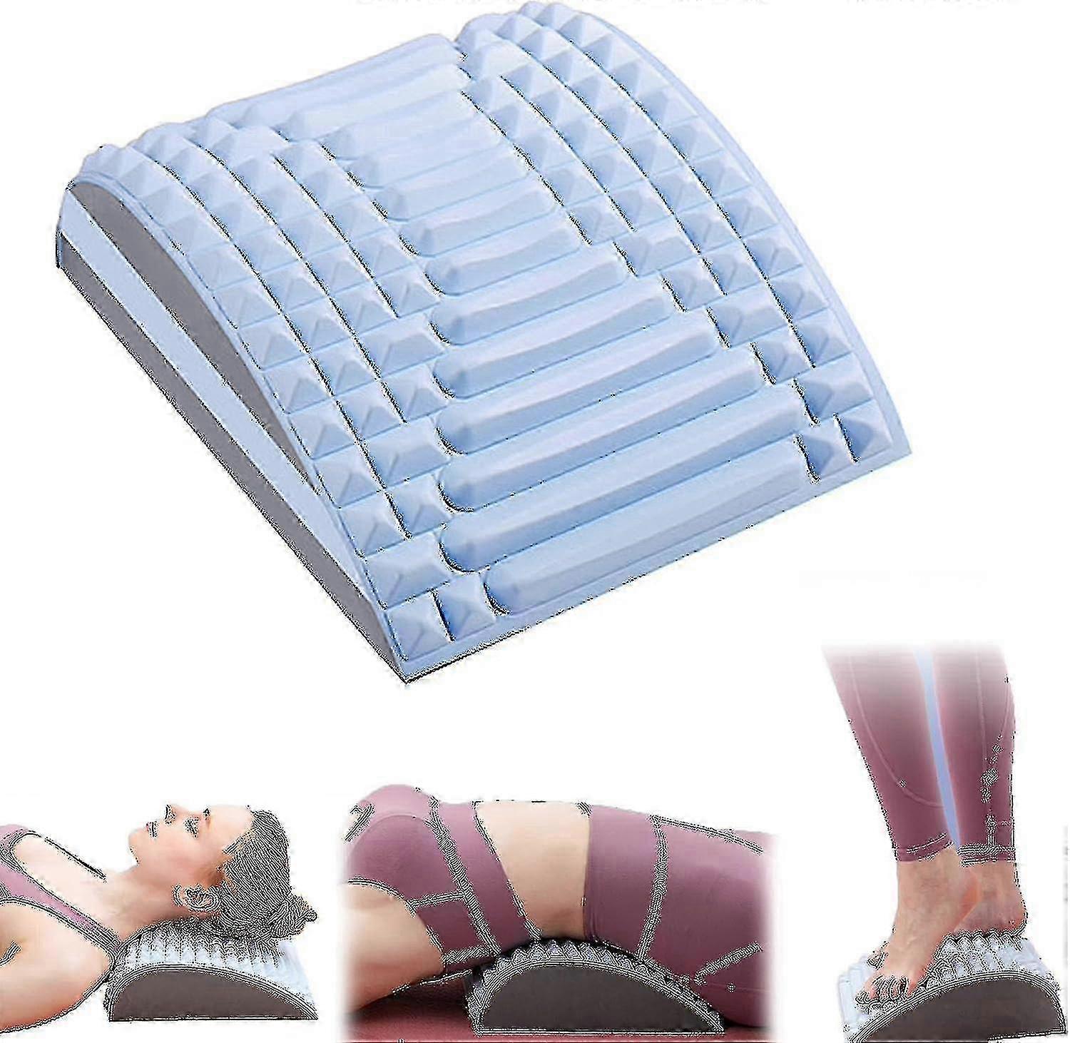 Adjustable Neck and Back Stretcher for Pain Relief, Spinal Board for Herniated Disc & Sciatica Support - Blue