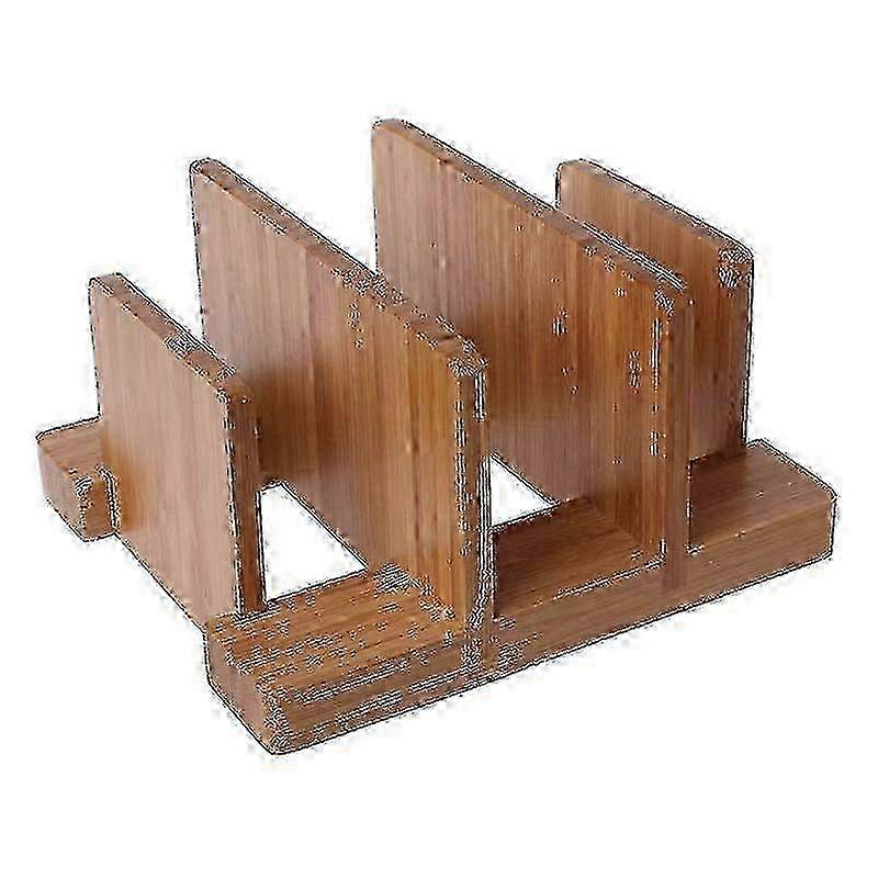 Bamboo Kitchen Organizer - Cutting Board Storage Rack & Pot Lid Holder for Efficient Space Saving