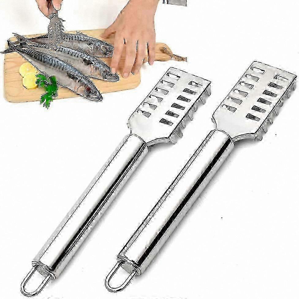 2-Pack Stainless Steel Fish Scale Scraper and Planer for Kitchen Use hwy