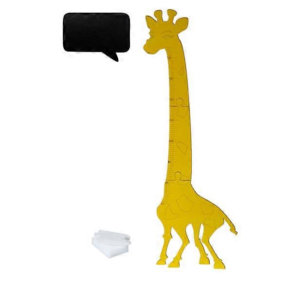 Plante girafe en bois dimensions 125 cm jaune + tableau noir 32 x 44 cm