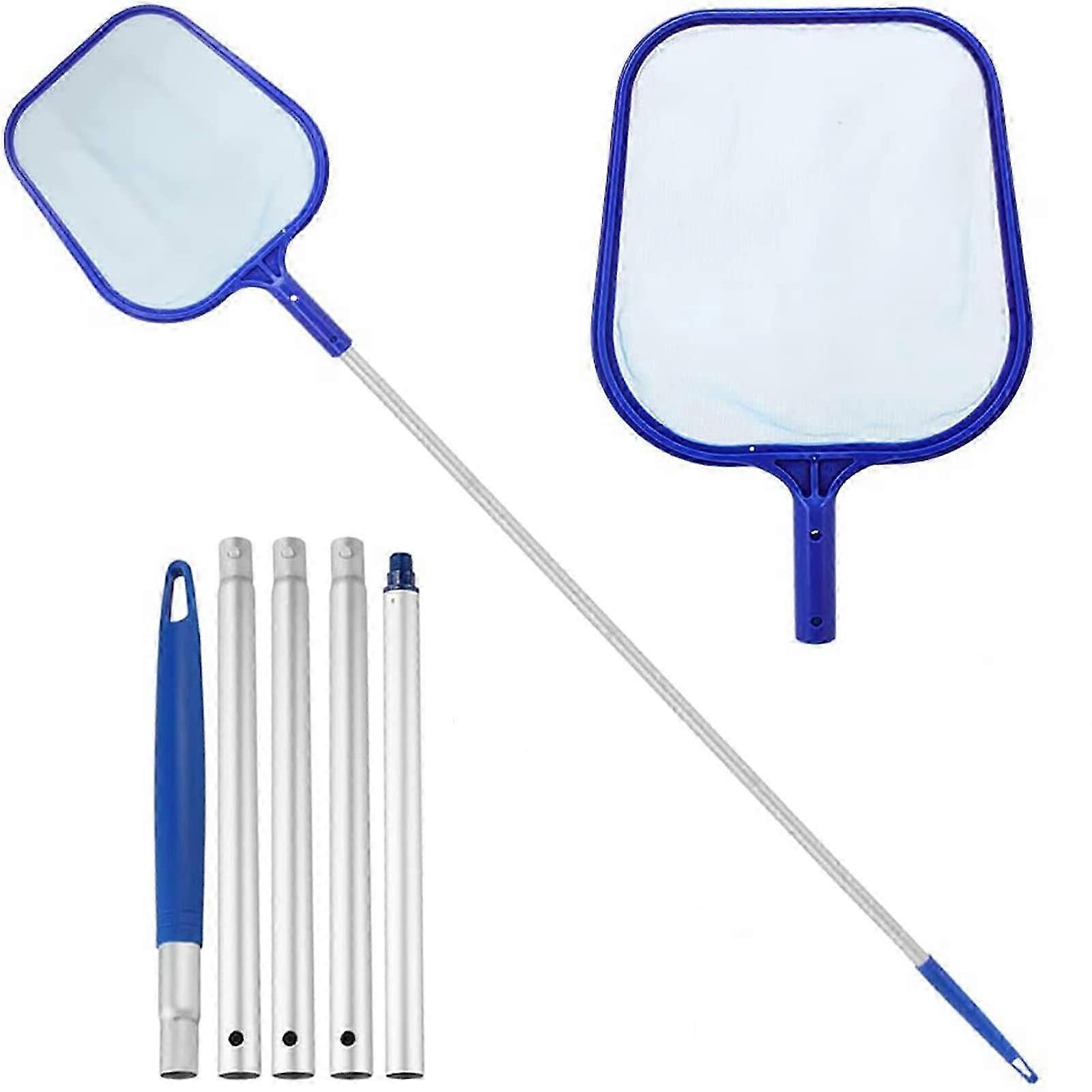 Pool Leaf Skimmer, Fine Mesh Skimming Pool Net with 5-Section Alumi...