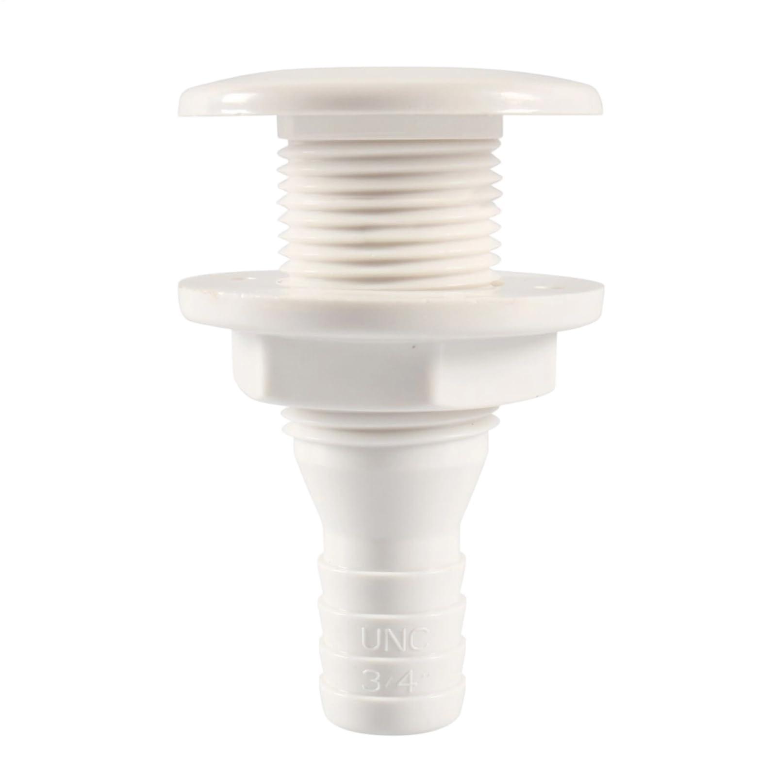 Through Hull Fittings for Boats | 3/4” Straight Floor Deck Drain for Marine Kayaks, Yachts, and Bilge Plumbing