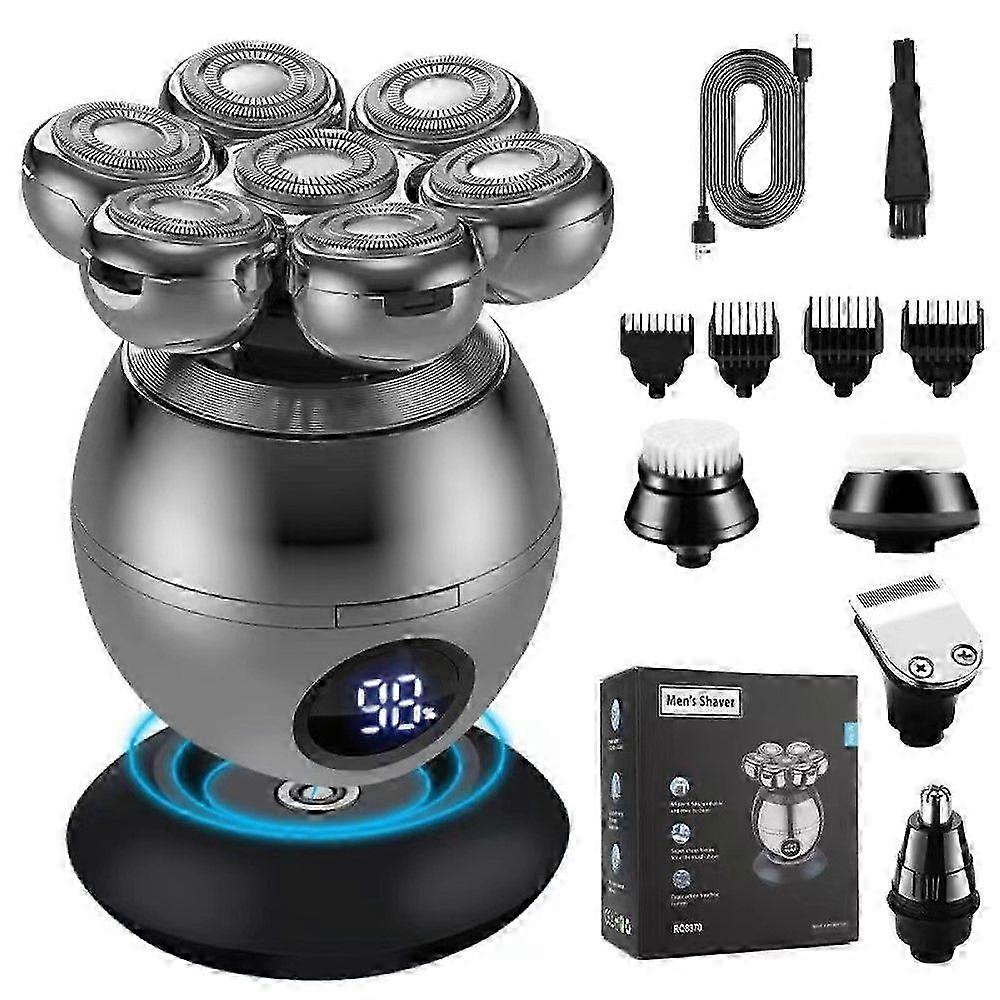 7D Multi-Head Electric Shaver with 7 Razor Heads - Advanced Balding & Beard Trimmer for Men