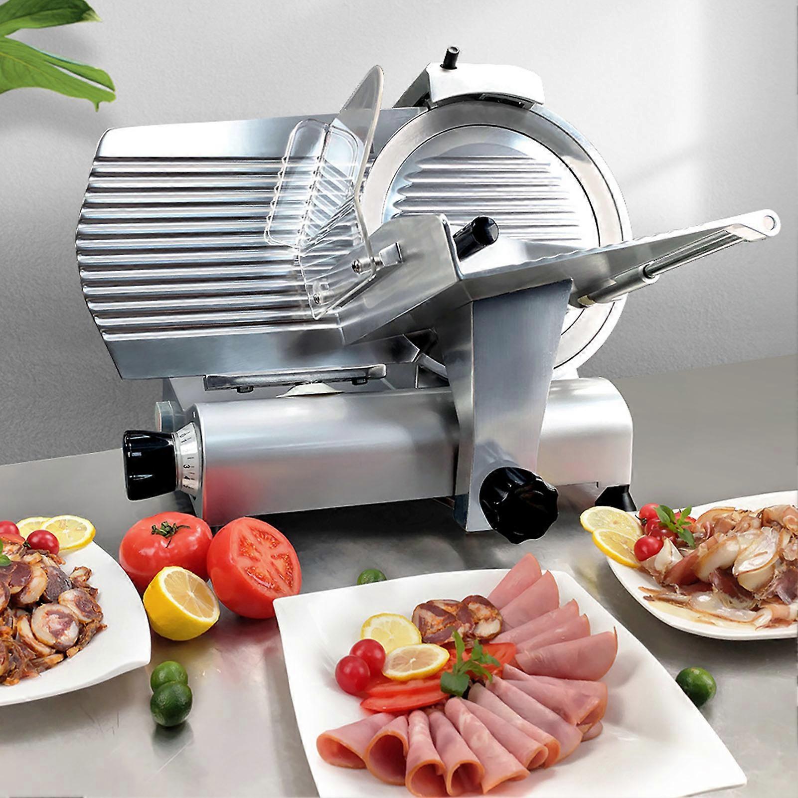 Electric Meat Slicer 0-8mm Adjustable 49x39x37cm 150W US Plug