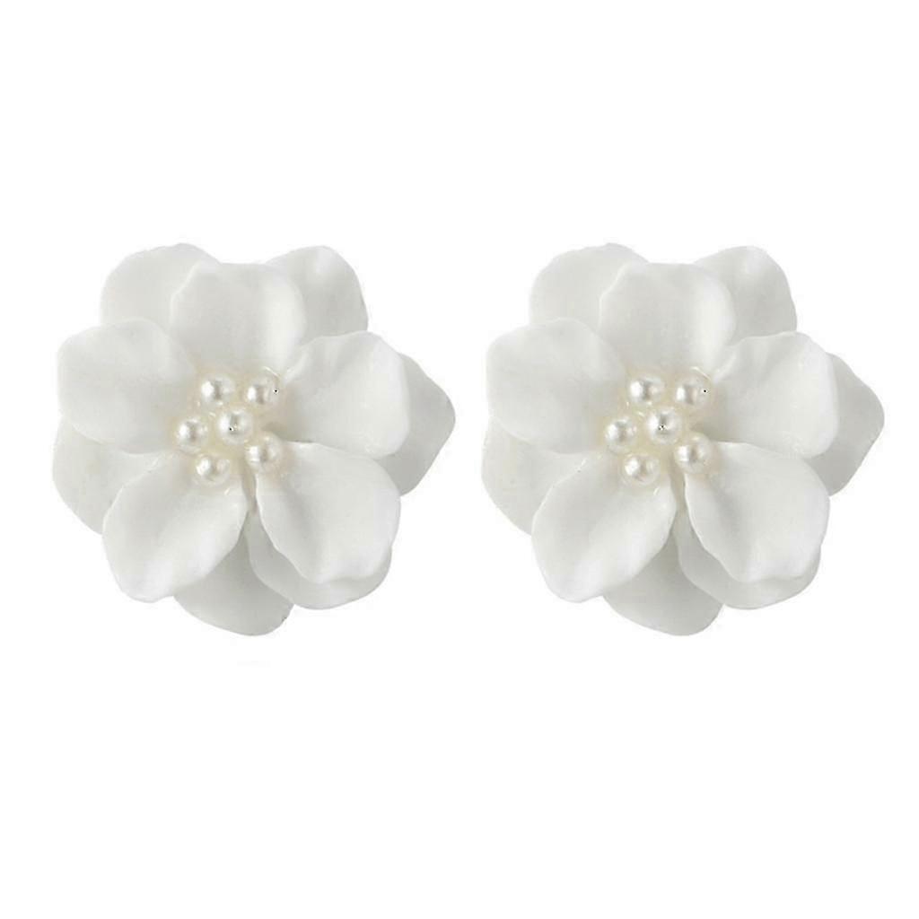 ear studs with camellia flower elegant and chic