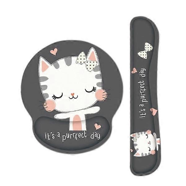 Cute Cartoon Wrist Rest Mouse Keyboard Pad Set with Wrist Support Cushion Support Memory Foam for Comfortable Pain Relief