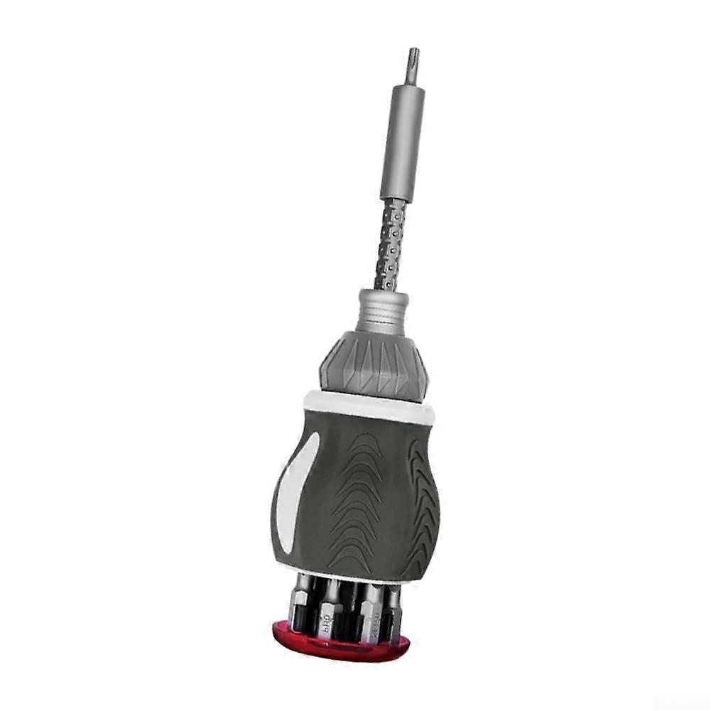 Multifunctional Industrial Ratchet Screwdriver Set With 8 Magnetic Bits Chromium Vanadium Steel For Home Workshop