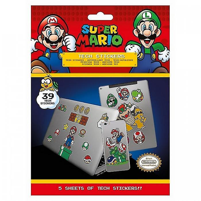 Super Mario Mushroom Kingdom Pegatinas (Pack de 39)