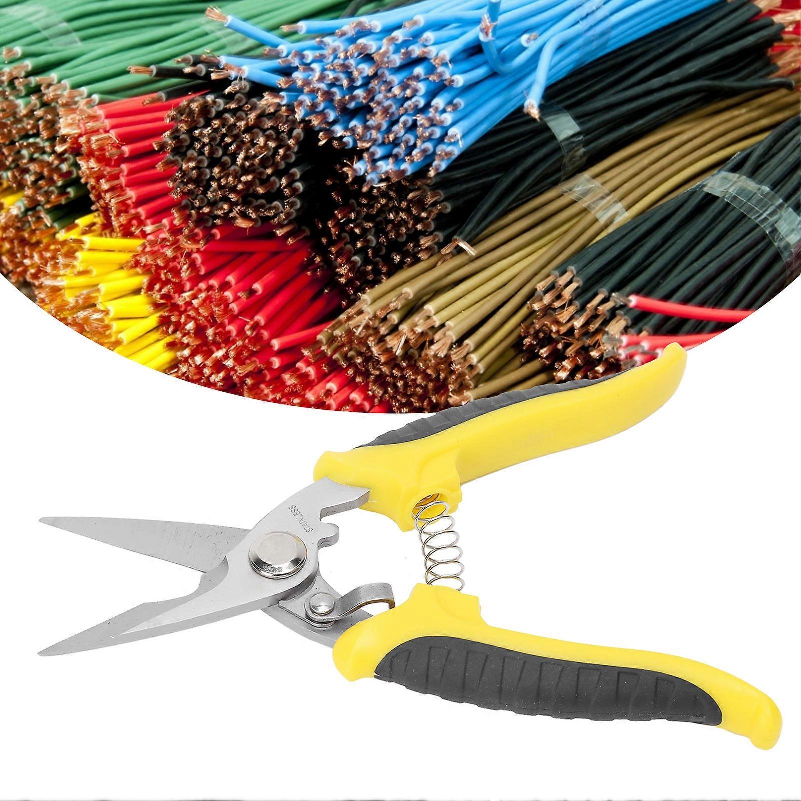 Electrician Scissors Stainless Steel Heavy Duty Multipurpose Wire Cutter with Ergonomic Handle7in