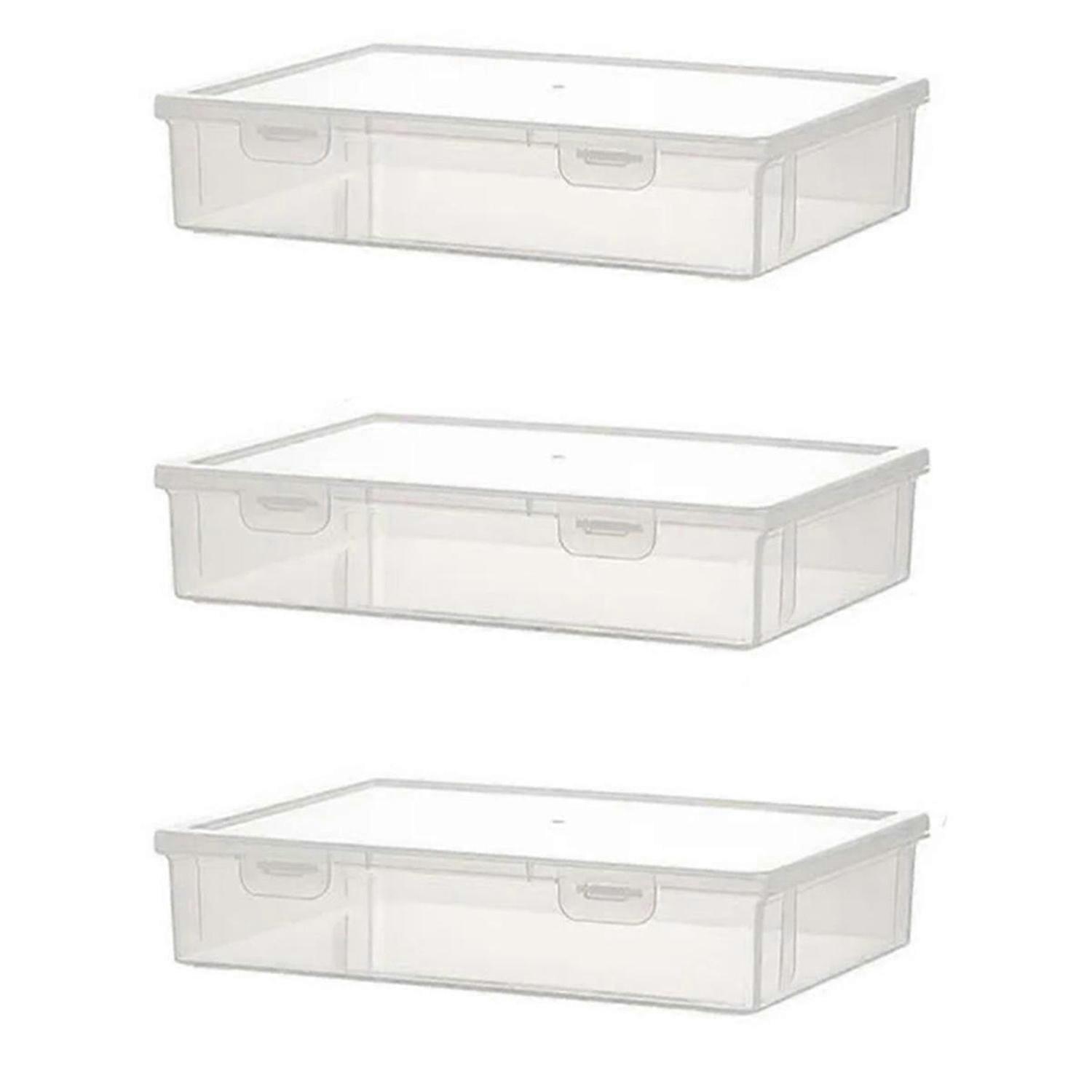 3PCS A4 Size Organiser Book Organiser Office File Box Transparent,S
