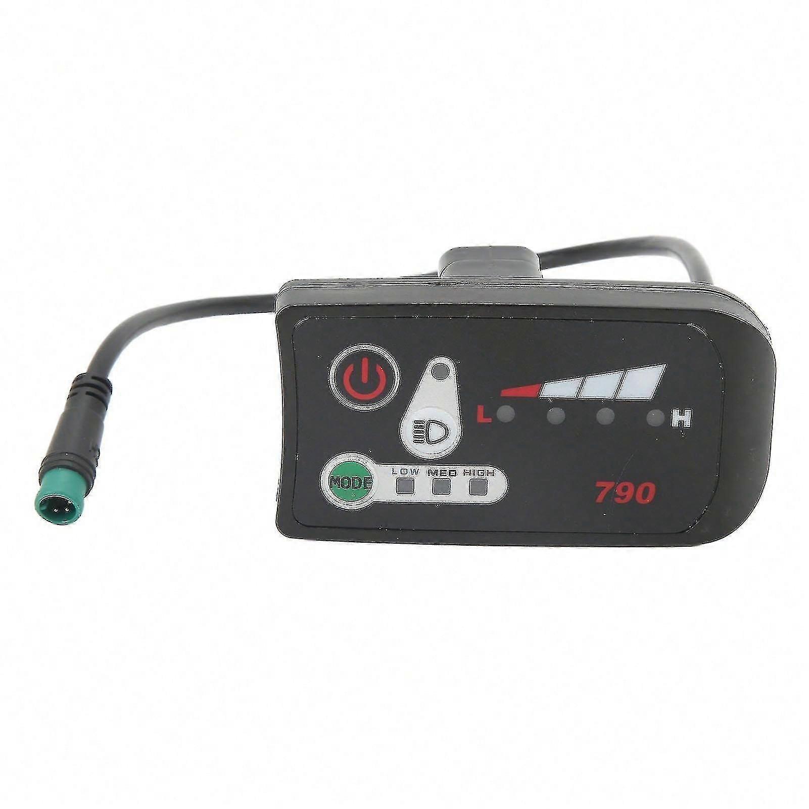 Electric Bike Led Power Display Panel Electric Bike Modification Display Meter With Waterproof 5p Male Plug For 22.2mm Handlebars78061755349
