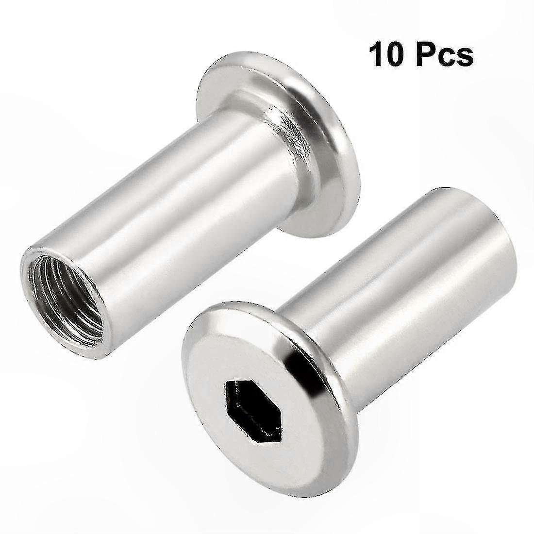 Furniture Assembly 10-Pack M8x20mm Hex Socket Insert Nut Post Sleeve Connector