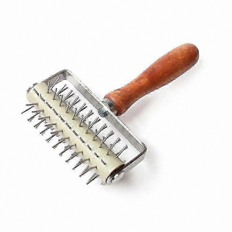 Stainless Steel Rolling Pin with Wood Handle for Baking Pizza and Biscuits