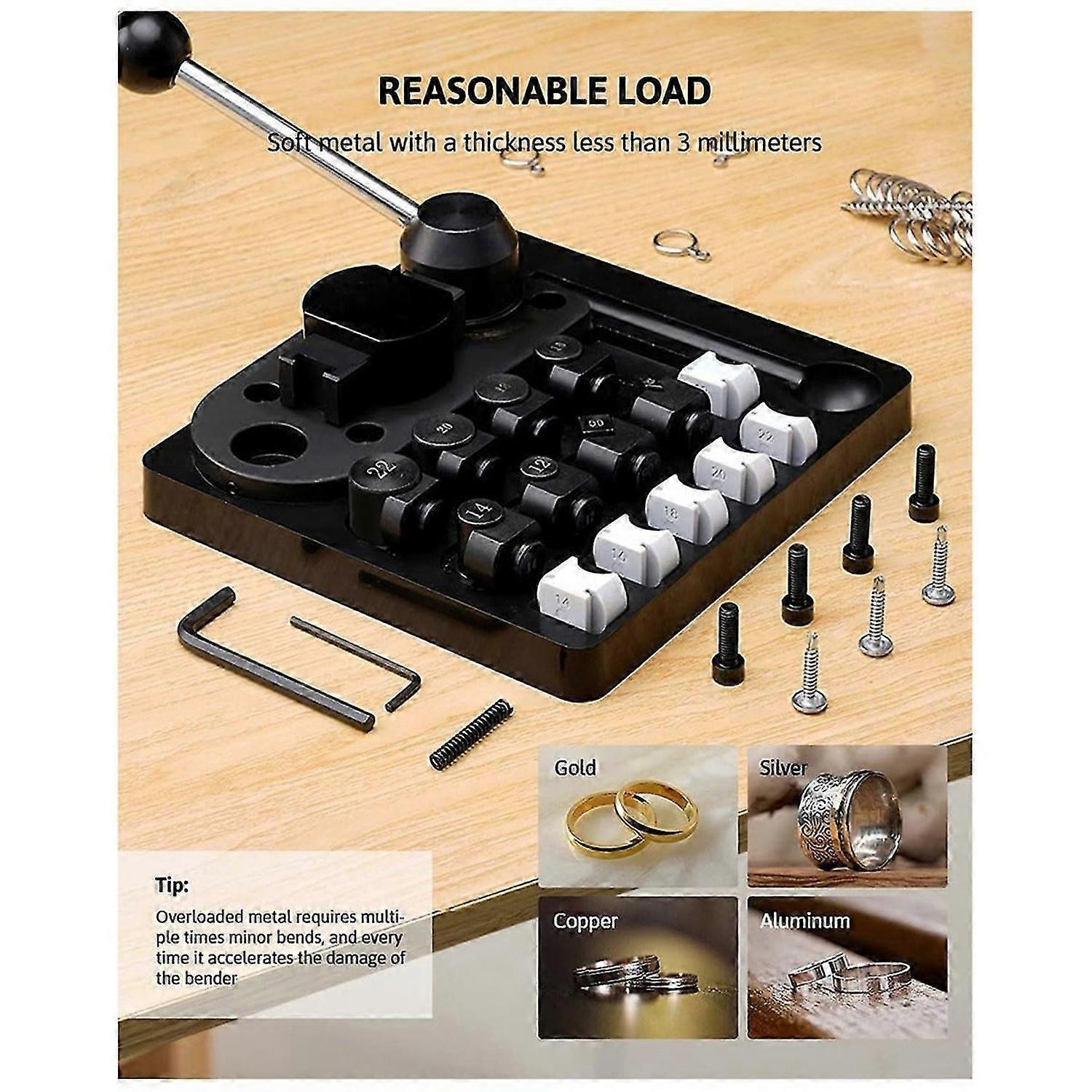 Ring Bender, Ring Bending Tool For Spoon Ring Making, With Nylon Dies