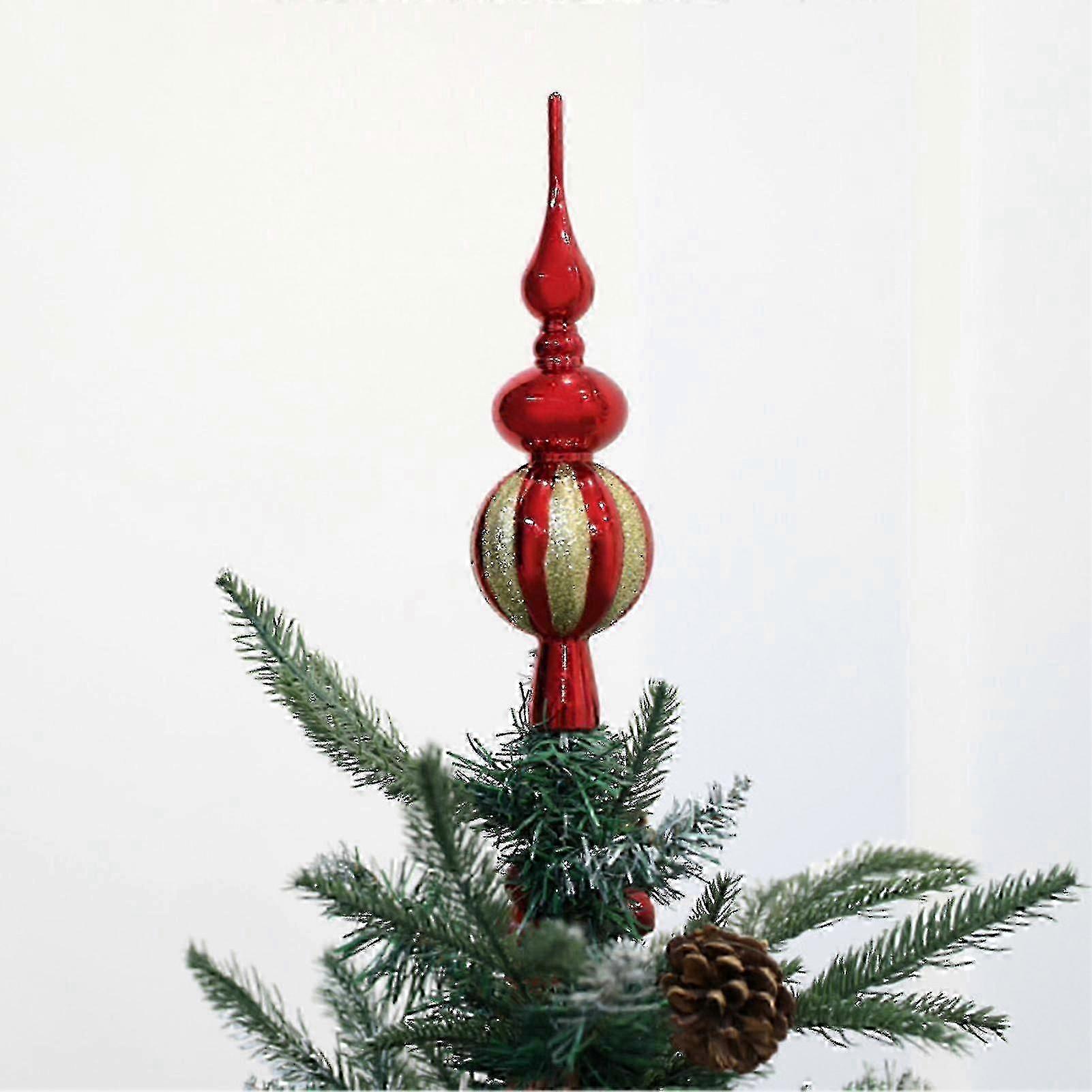 Christmas Tree Topper Xmas Glitter Treetop Topper Anti-slip Bottle Gourd Shape Christmas Tree Decoration Create Atmosphere Party Decor_f f54 2025