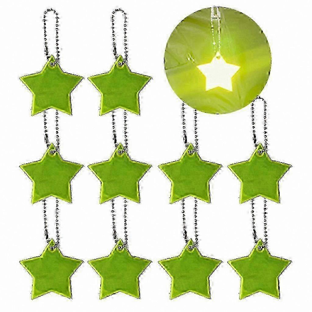 Reflective Star Keychains for Kids - 10 Pack Safety Backpack & Keyring Accessories