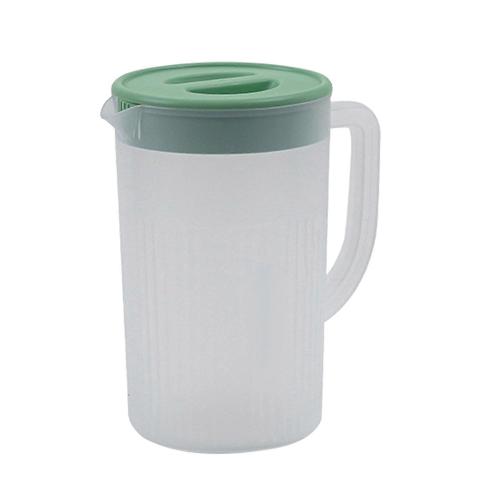 Plastic Pitcher with Lid Large Capacity High Temperature Resistant Cold Water Jug for Juice Tea Matcha Green